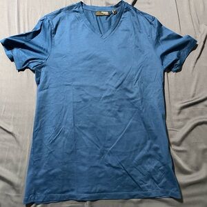 Blue Murano liquid luxury v-neck tee shirt. Medium slim fit.
